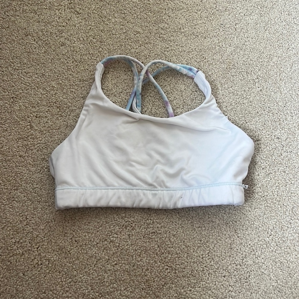Athleta girl white sports bra size:(s/7)
